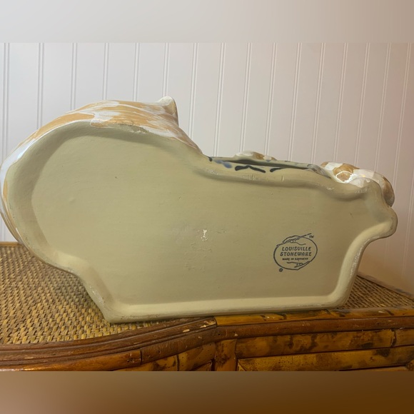 Vintage Louisville Stoneware Cat Fishbowl Holder “Classy Cat” EUC hard to find - Picture 13 of 16
